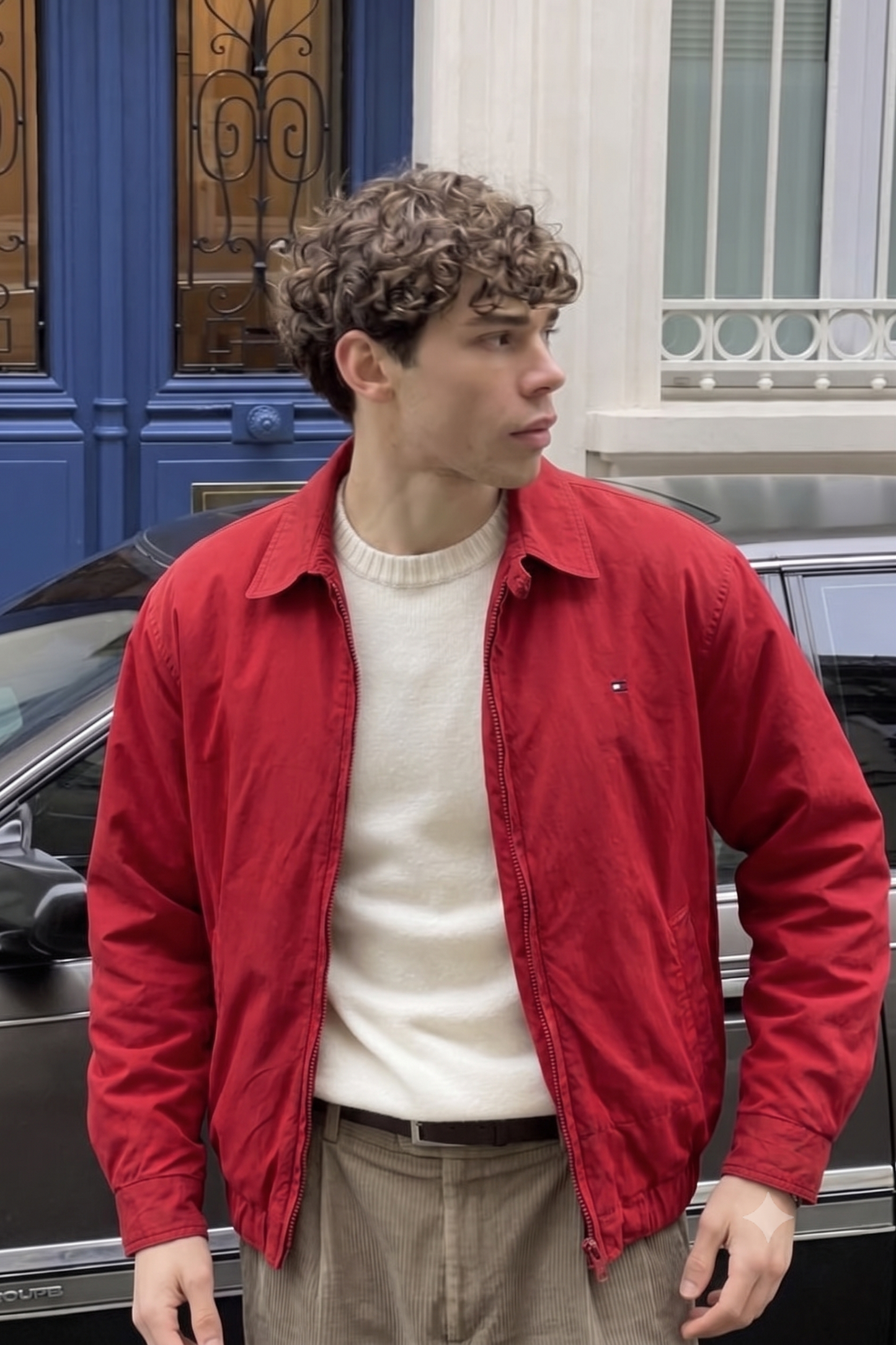 2000 Vintage Tommy Hilfiger Crimson Red Harrington (M)