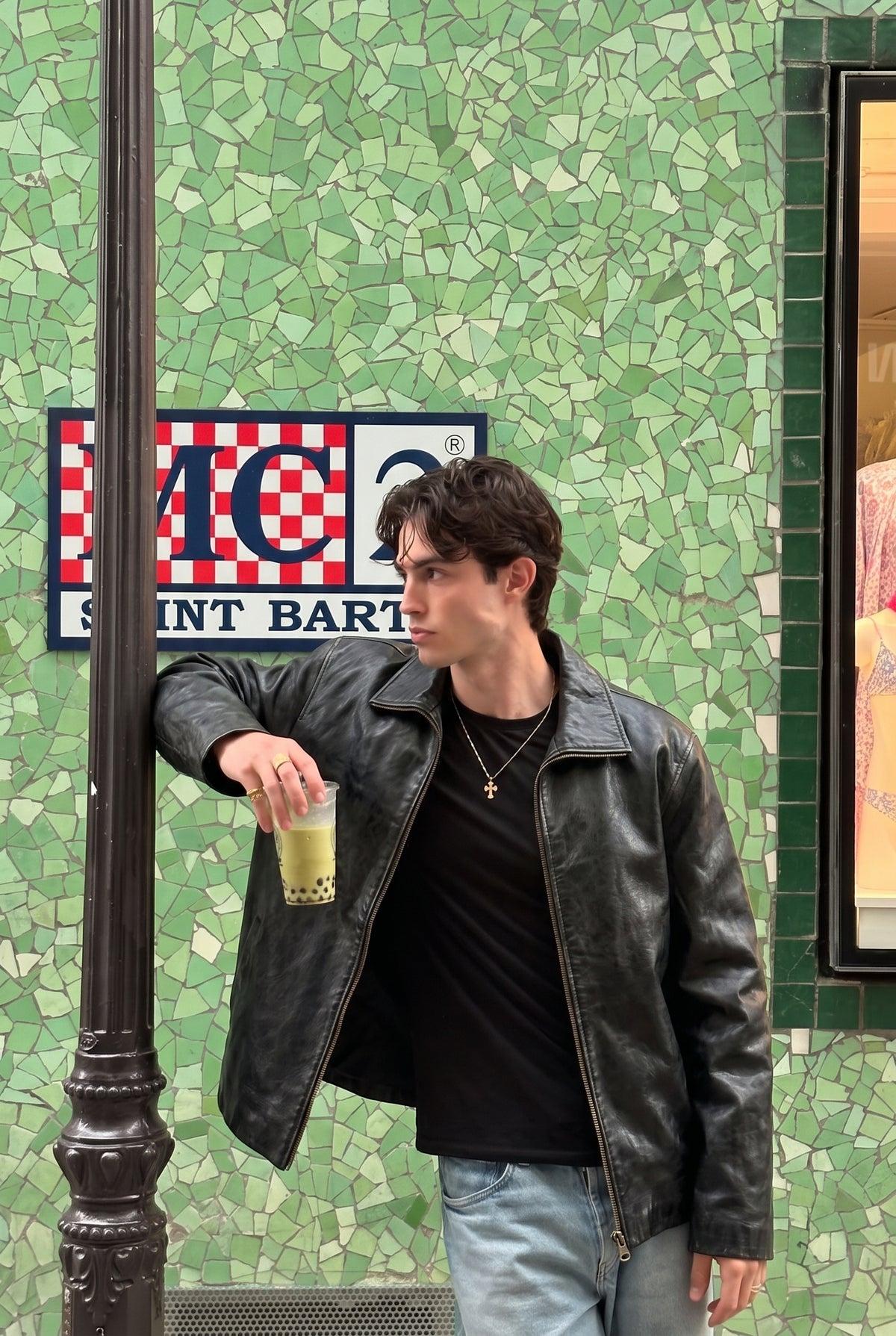 2000 Vintage GAP Black Leather Harrington (L/XL)