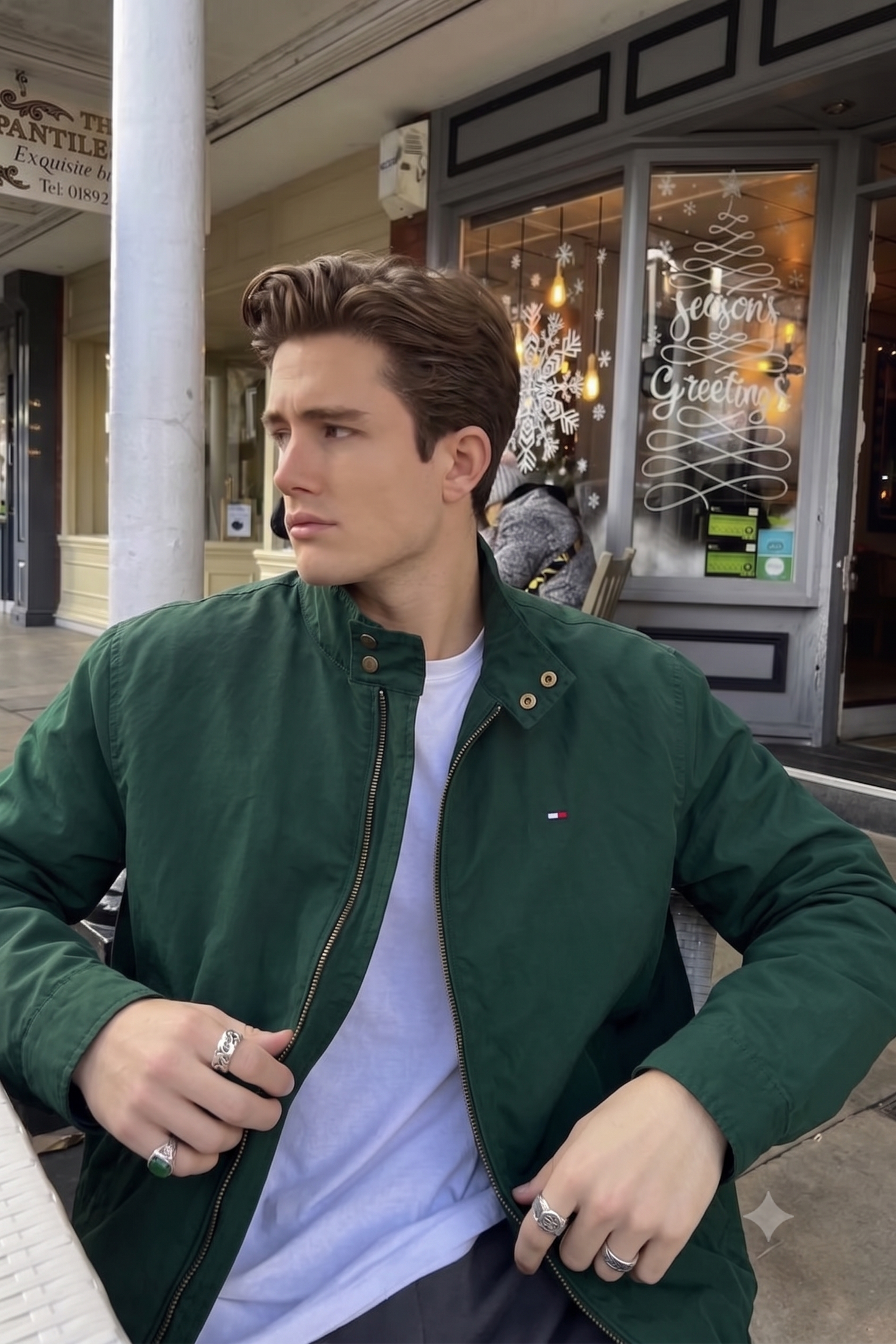 2000 Vintage Tommy Hilfiger Forest Green Bomber Jacket (M/L)