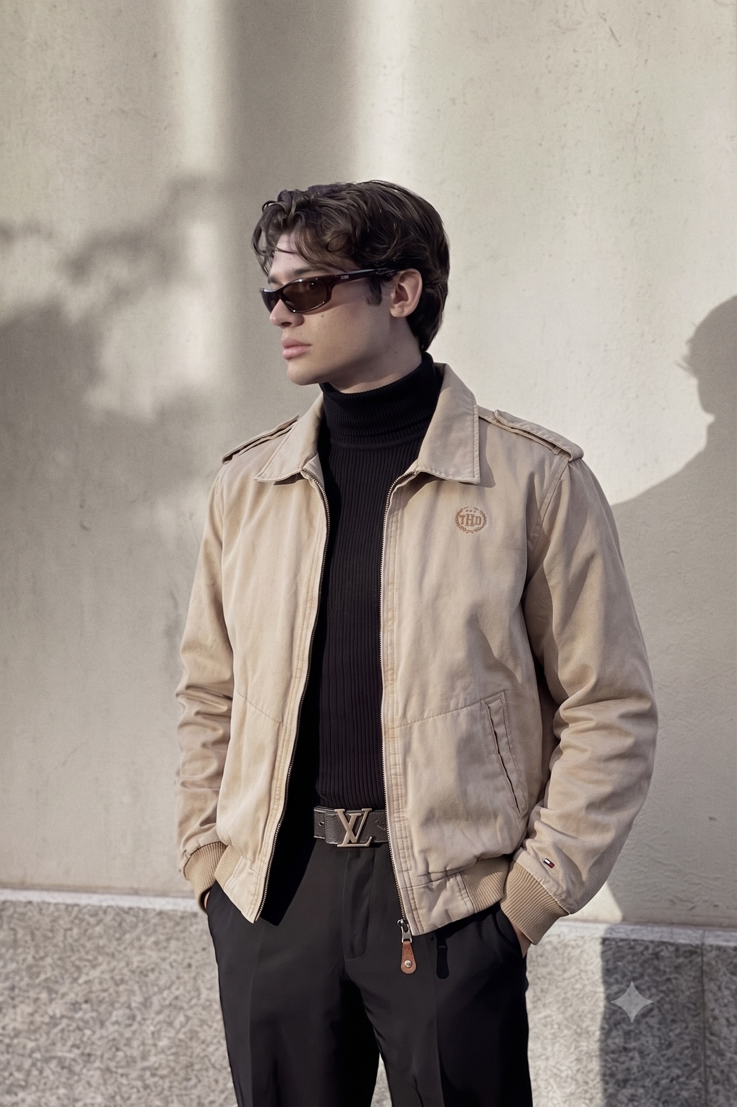 2000 Vintage Hilfiger Denim Beige Harrington Jacket (M/L)
