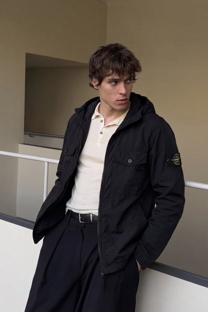 2000 Vintage Stone Island Black Work Jacket (M)