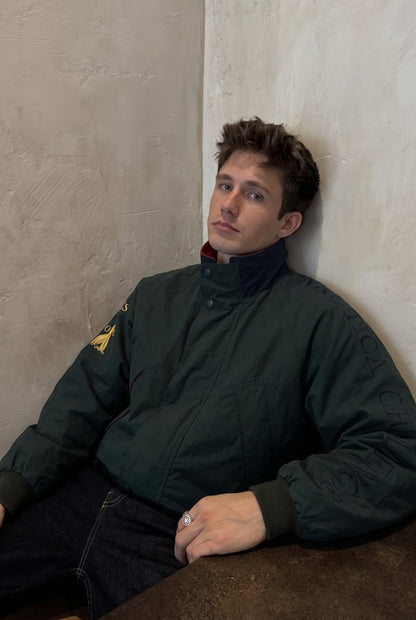 1990 Vintage Nautica Challenge J-Class Forest Green Jacket (M)