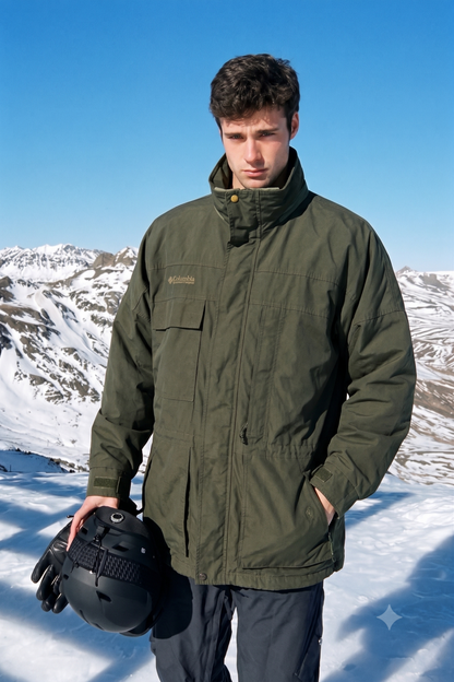 2000 Vintage Columbia Army Green Jacket (XL/XXL)