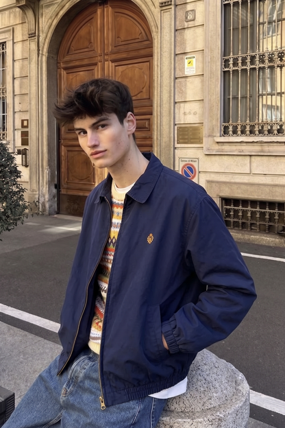 2000 Vintage Ralph Lauren Navy Emblem Harrington (L/XL)