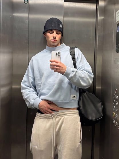 2023 Adidas Baby Blue Boxy Crewneck (S/M)