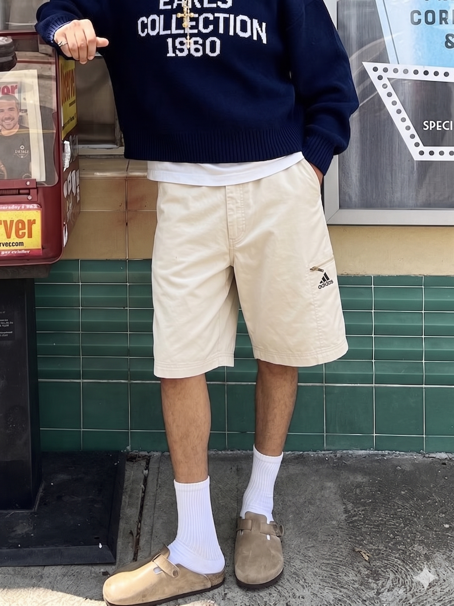 2000 Adidas Beige Cargo Short (M/32)