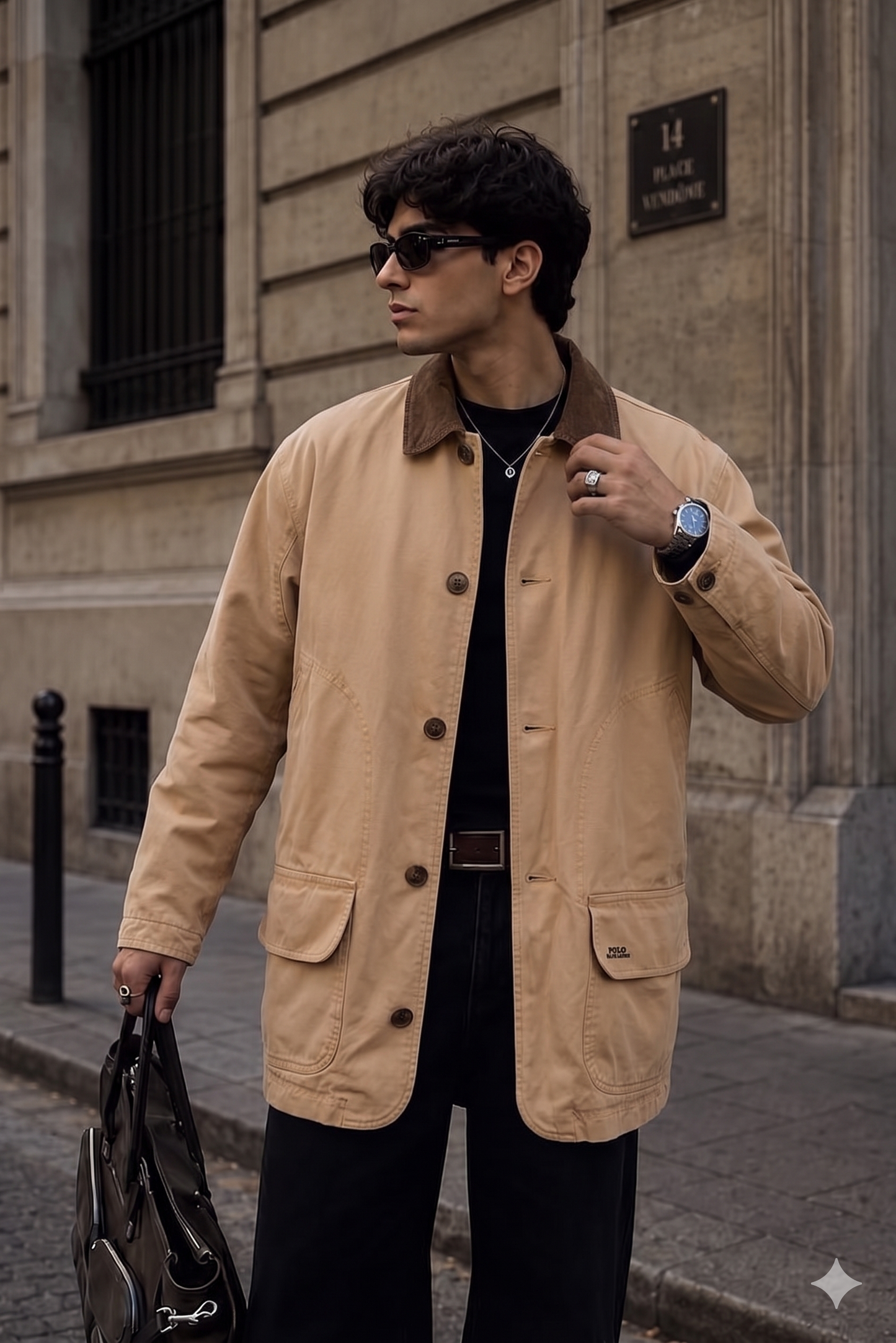 2000s Vintage Polo Ralph Lauren Cordroy Collar Michigan Chore Coat (M/L)