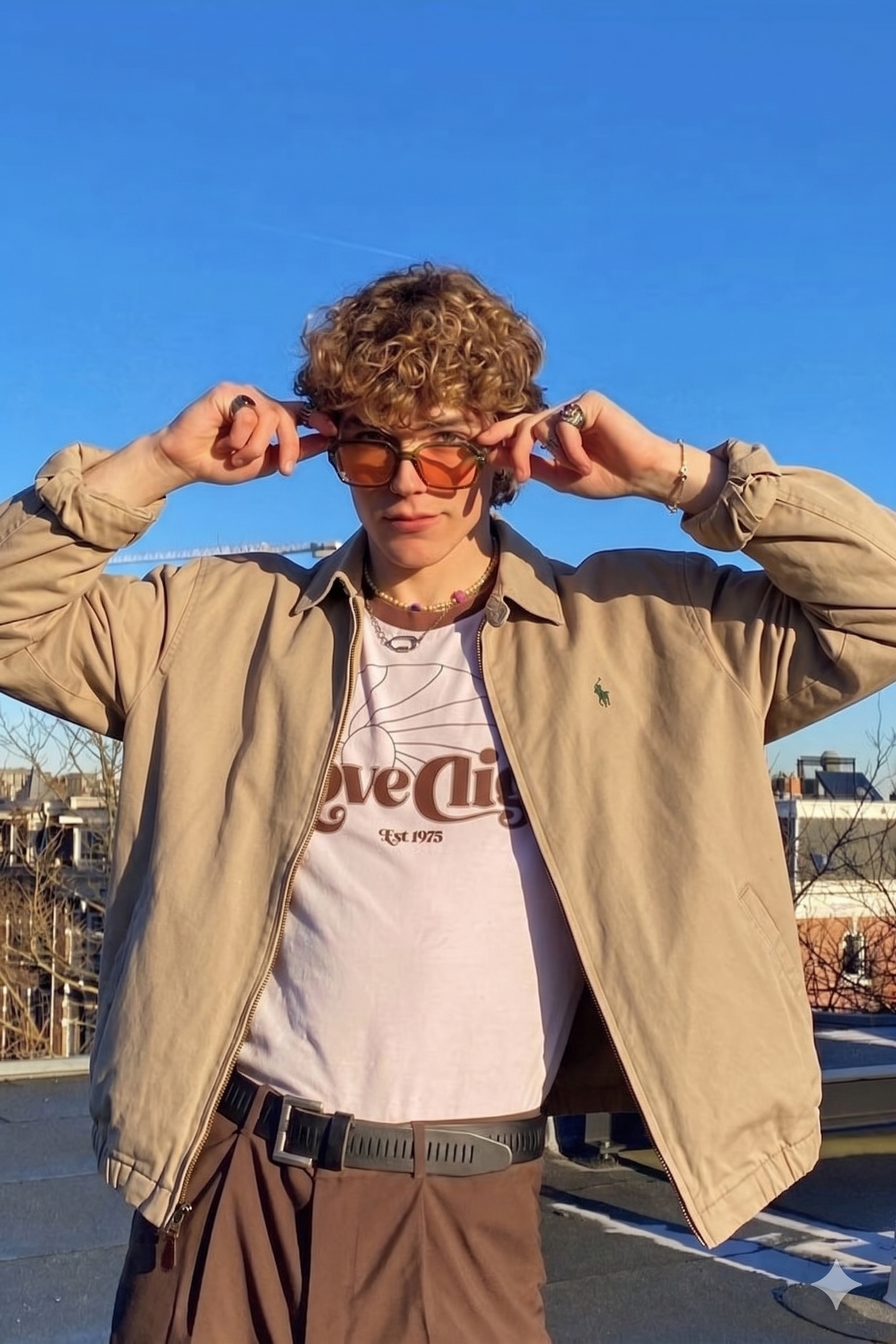 2000 Vintage Polo Ralph Lauren Camel Harrington (L)
