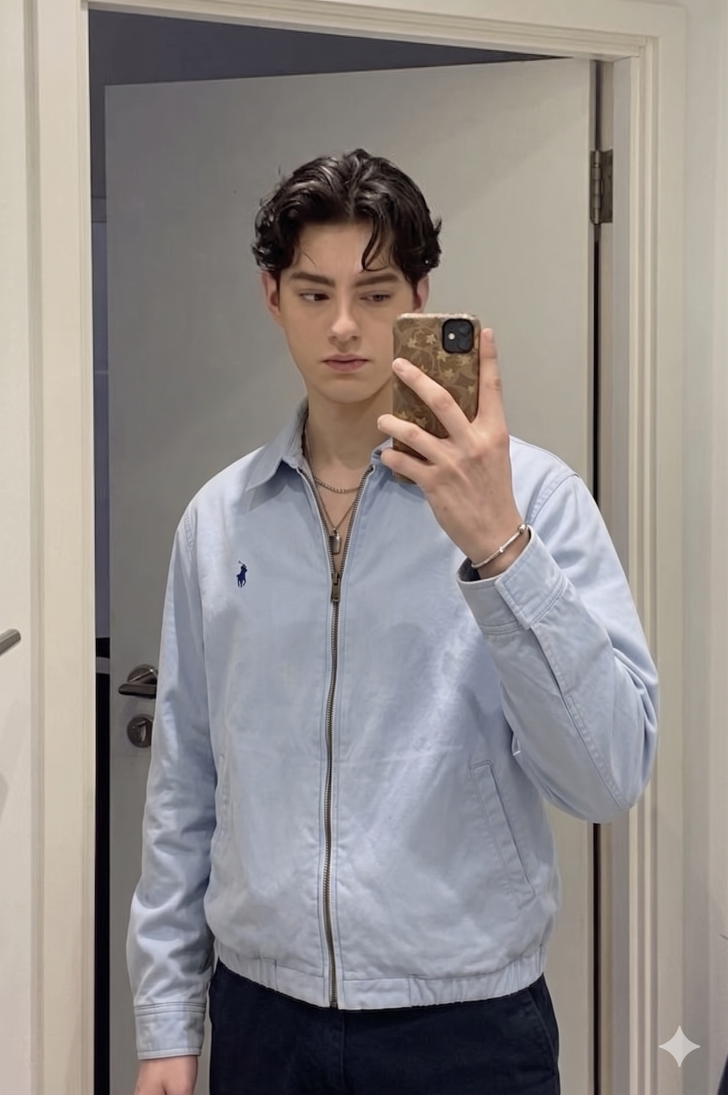 2000 Vintage Polo Ralph Lauren Baby Blue Harrington (M/L)