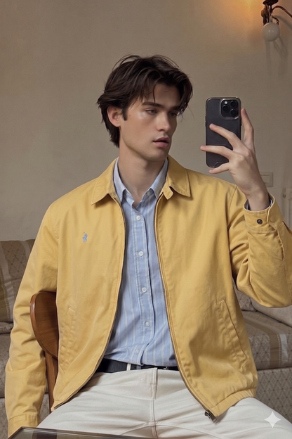 2000 Vintage Polo Ralph Lauren Butter Yellow Harrington (M/L)