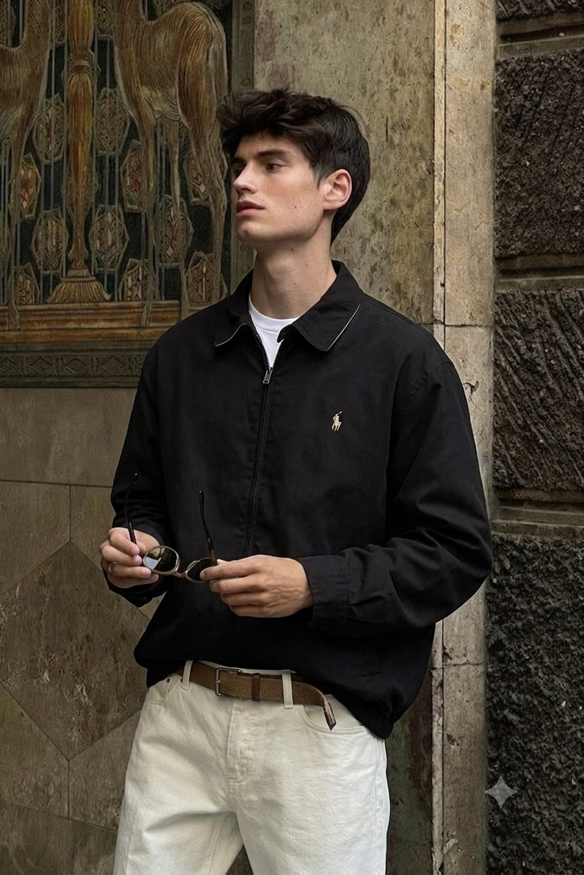 2000 Vintage Polo Ralph Lauren Black Bi-Swing Impermeable Jacket (M/L)