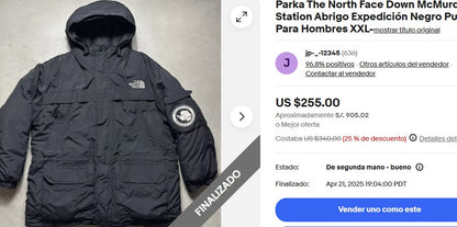 1990 The North Face Antartica McMurdo Station Goose Down Jacket (XL/XXL)