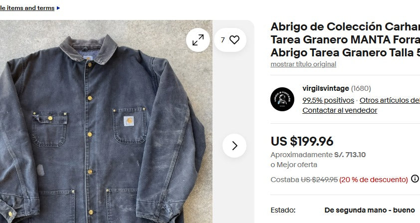 Vintage Carhartt Wheat Michigan Chore Coat (L)