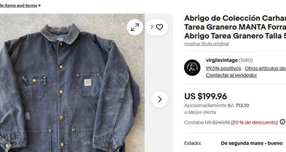 Vintage Carhartt Wheat Michigan Chore Coat (L)