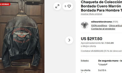1990 Vintage Harley Davidson Big Logo Leather Jacket (L)