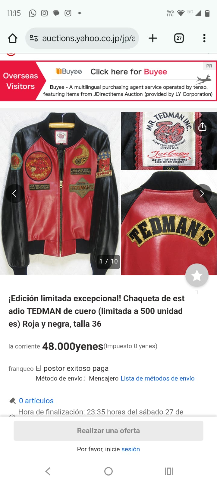 1991 Vintage Tedman Limited Edition Biker Leather Jacket (M/L)