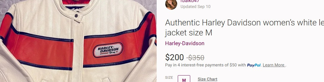 2000 Vintage Harley Davidson Leather Boxy Jacket (S/M)