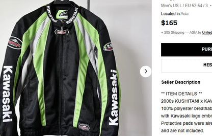 2000 Vintage Kawasaki Armored Moto Jacket (M/L)