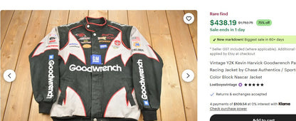 2000 Vintage Jeff Hamilton x Nascar Goodwrench Leather Racing Jacket (L/XL)