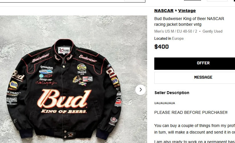 2004 Chase x Jeff Hamilton Dale Earnhardt Leather Racing Jacket (L/XL)