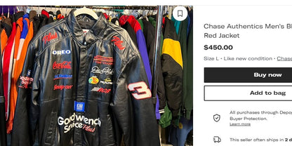 1999 Vintage Jeff Hamilton Nascar Dale Earnhardt Leather Racing Jacket (L/XL)