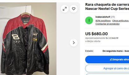 2004 Wilson x Chase Authentic Nascar Dale Earnhardt Jr Leather Racing Jacket (L)