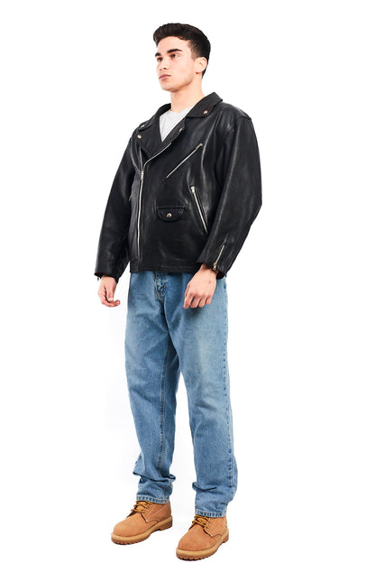 1990 Vintage Leather Biker Jacket (L)