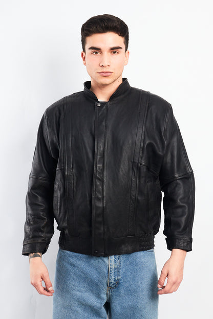 1990 Vintage Cowhide Leather Bomber Jacket (S/M)