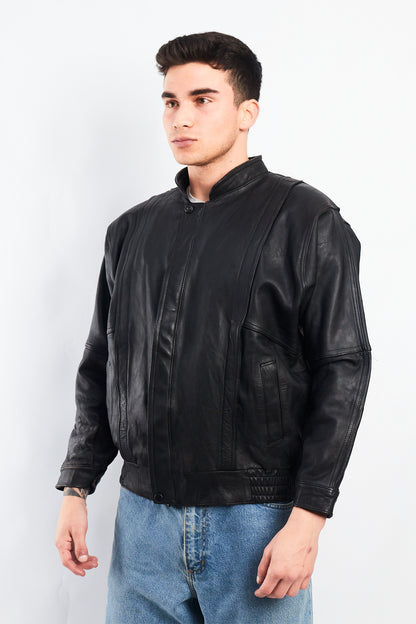 1990 Vintage Cowhide Leather Bomber Jacket (S/M)