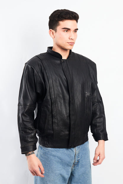 1990 Vintage Cowhide Leather Bomber Jacket (S/M)