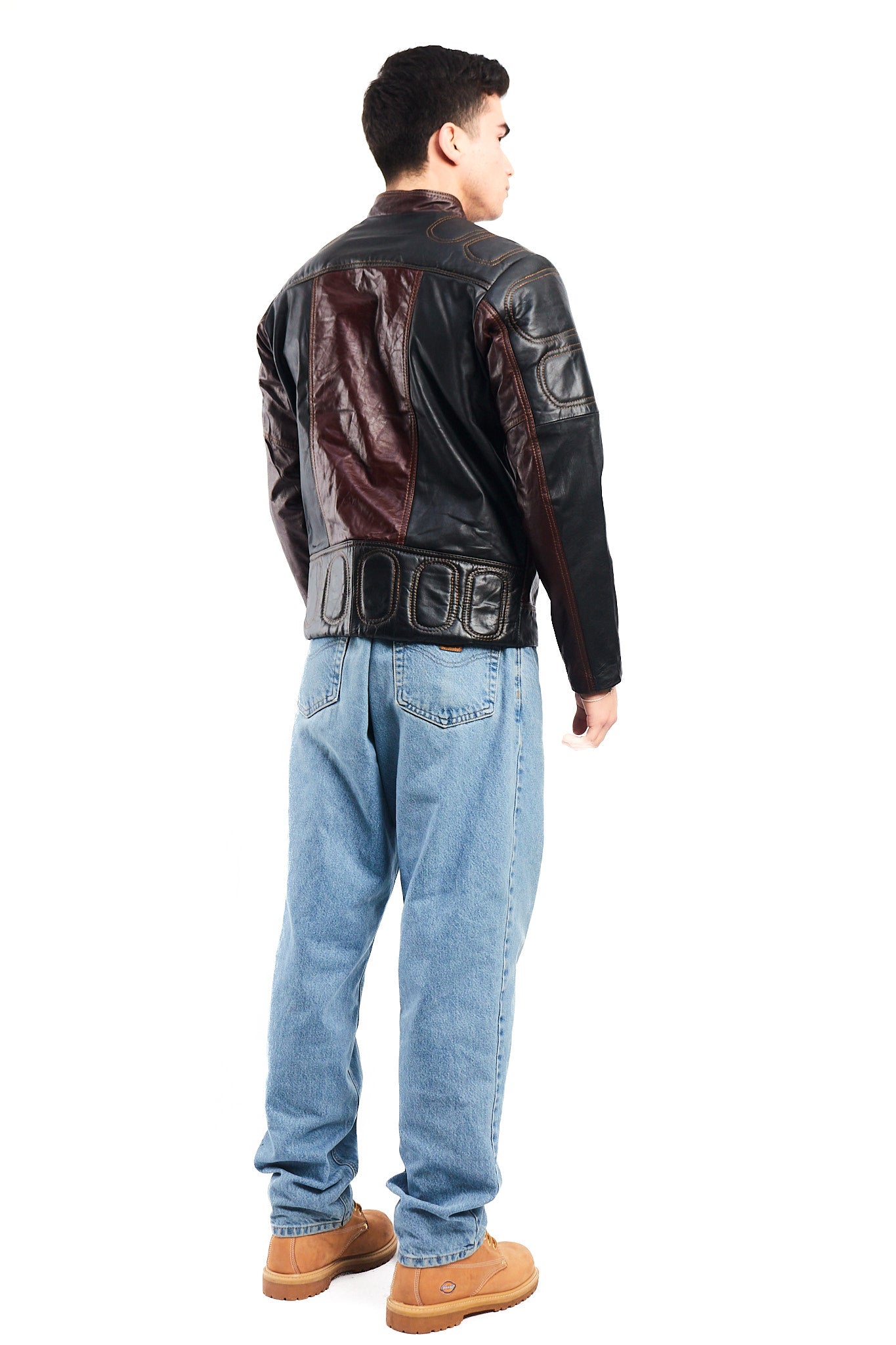 2000 Vintage Leather Moto Jacket (S/M)