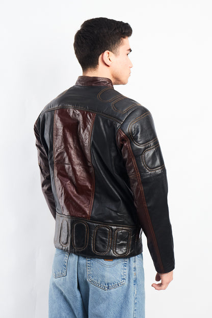 2000 Vintage Leather Moto Jacket (S/M)