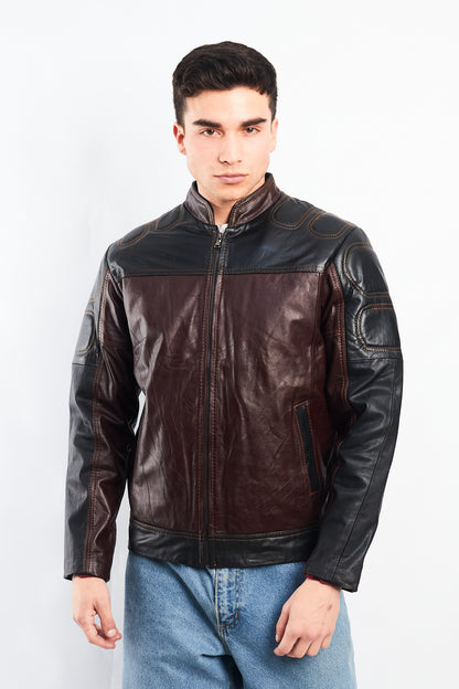 2000 Vintage Leather Moto Jacket (S/M)