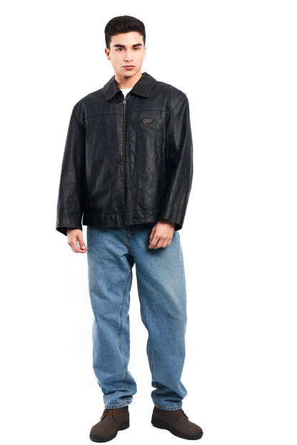 Vintage Oscar de la Renta Harrington Leather Jacket (L/XL)