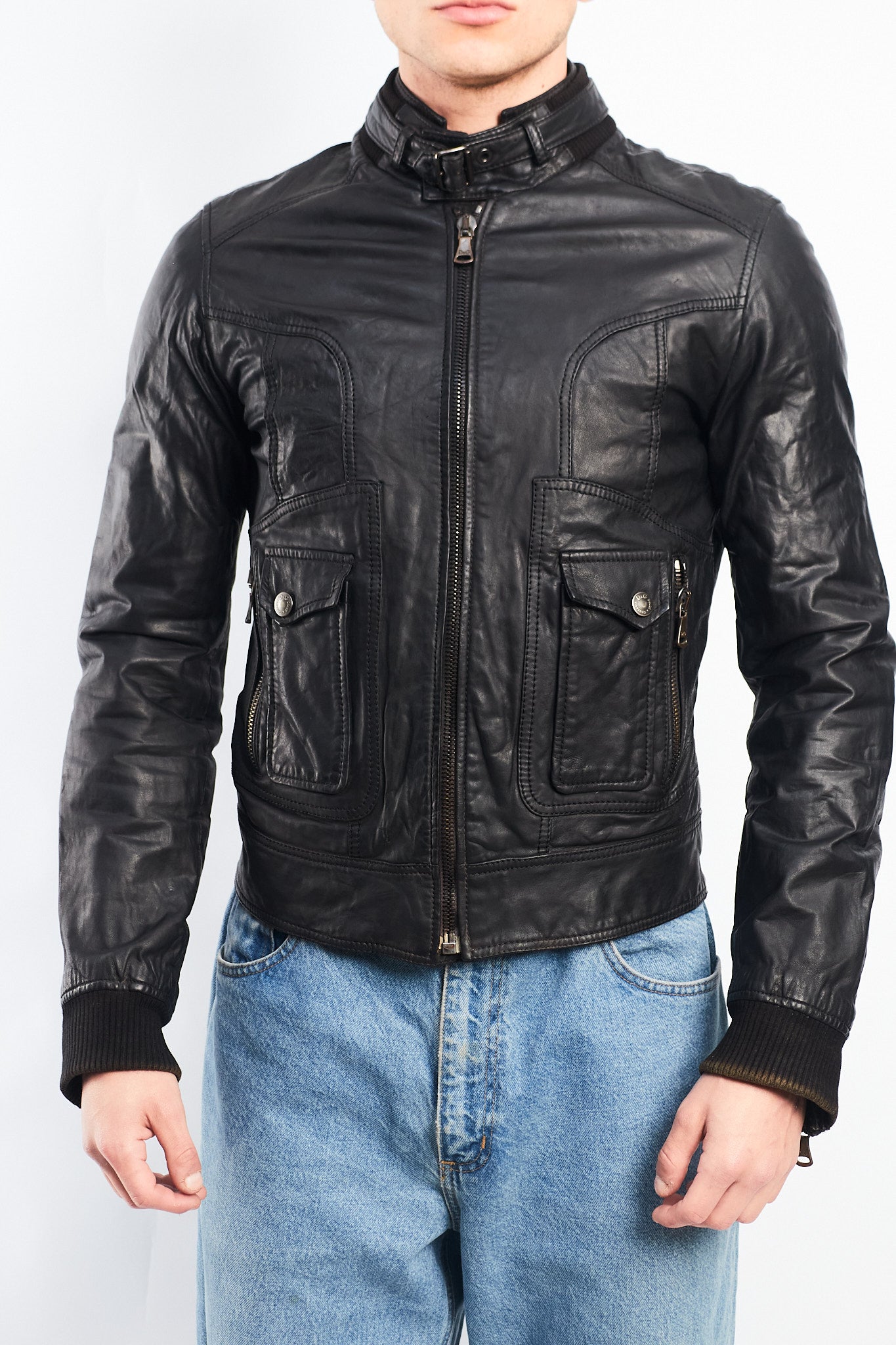 Vintage Dolce y Gabbana Leather Moto Jacket (S)