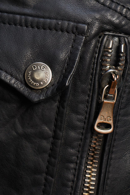 Vintage Dolce y Gabbana Leather Moto Jacket (S)