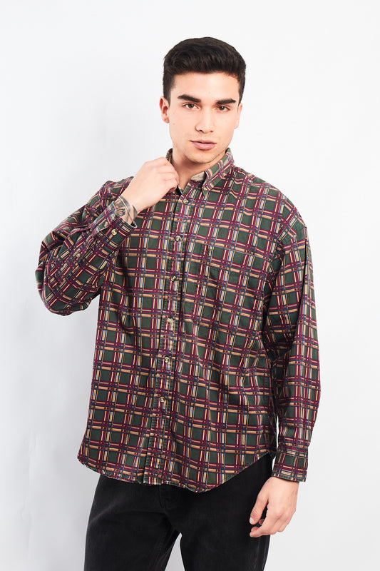1990 Yve Saint Laurent Pour Homme Colorblock Shirt (M/L)