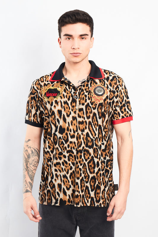 1990 Versace Animal Print Polo Shirt (S/M)