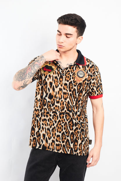 1990 Versace Animal Print Polo Shirt (S/M)