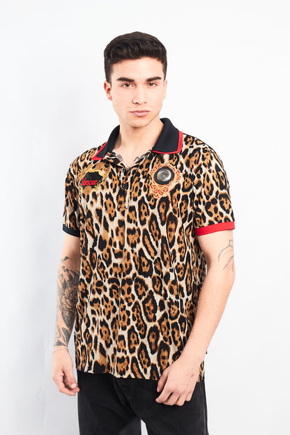 1990 Versace Animal Print Polo Shirt (S/M)