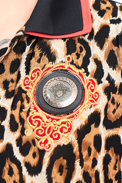 1990 Versace Animal Print Polo Shirt (S/M)