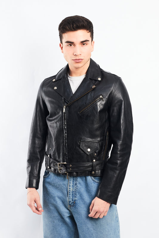 2000 Armani Exchange Leather Biker Jacket (S/M)