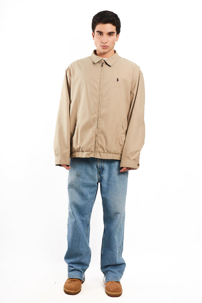 2000 Vintage Polo Ralph Lauren Khakhi Bi-swing Impermeable Harrington (XL/XXL)