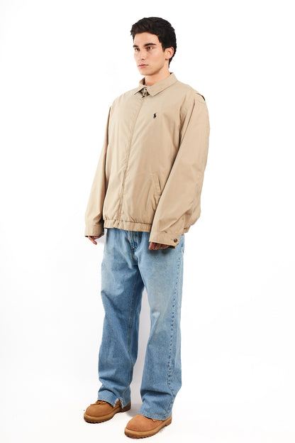 2000 Vintage Polo Ralph Lauren Khakhi Bi-swing Impermeable Harrington (XL/XXL)