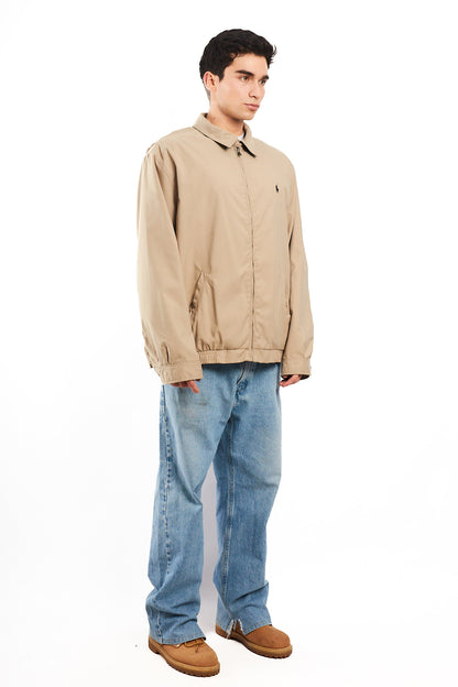 2000 Vintage Polo Ralph Lauren Khakhi Bi-swing Impermeable Harrington (XL/XXL)