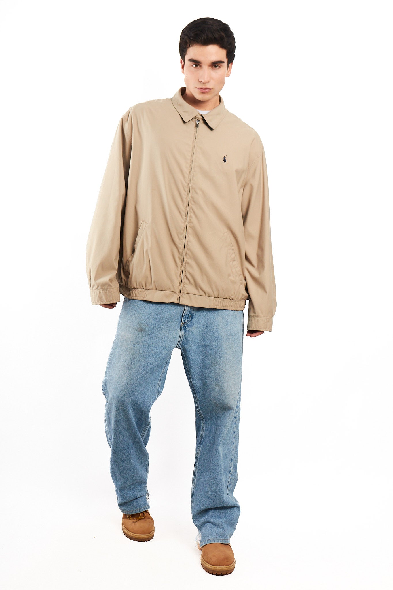 2000 Vintage Polo Ralph Lauren Khakhi Bi-swing Impermeable Harrington (XL/XXL)