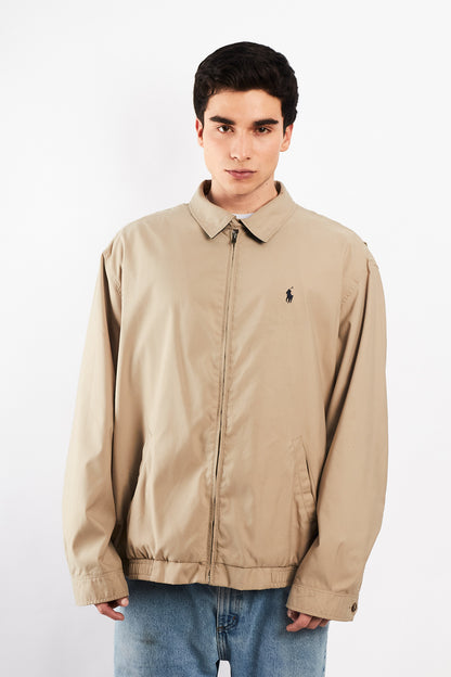 2000 Vintage Polo Ralph Lauren Khakhi Bi-swing Impermeable Harrington (XL/XXL)