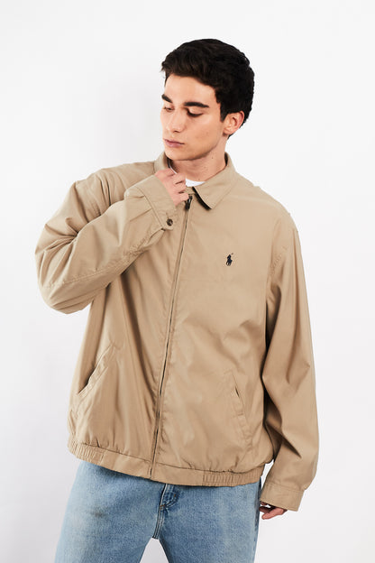 2000 Vintage Polo Ralph Lauren Khakhi Bi-swing Impermeable Harrington (XL/XXL)