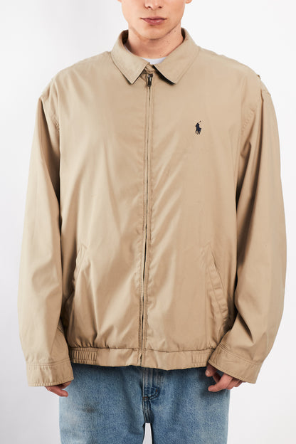 2000 Vintage Polo Ralph Lauren Khakhi Bi-swing Impermeable Harrington (XL/XXL)