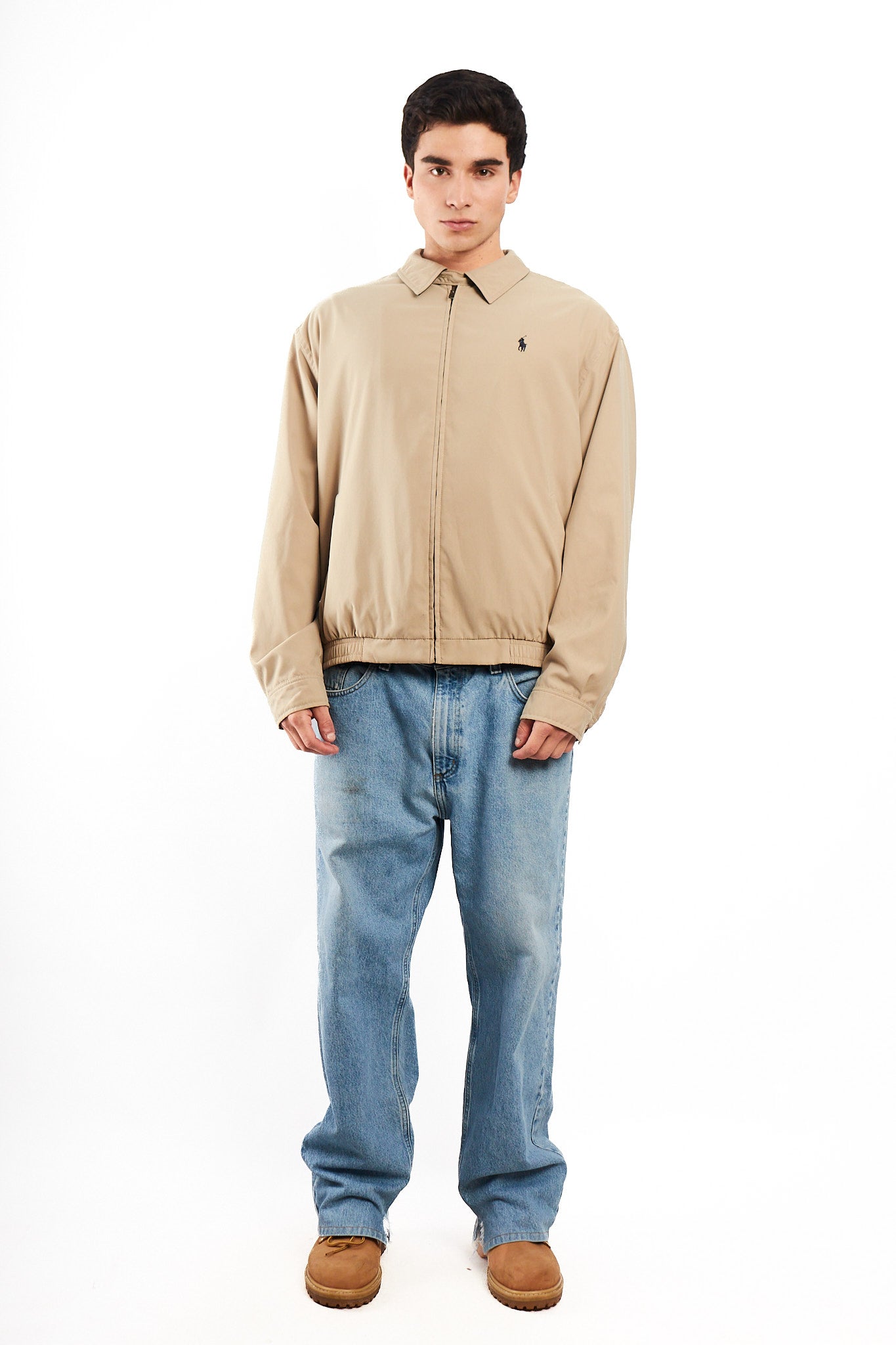 2000 Vintage Polo Ralph Lauren Khakhi Bi-Swing Impermeable Harrington (L)